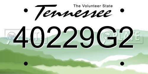 40229G2 Tennessee License Plate