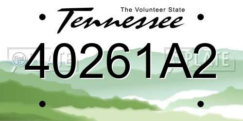 40261A2 Tennessee License Plate