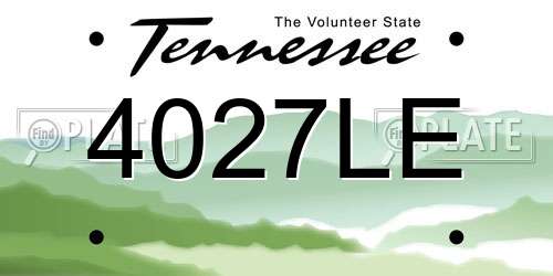 4027LE Tennessee License Plate