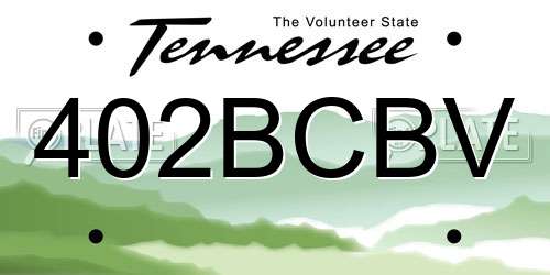 402BCBV Tennessee License Plate