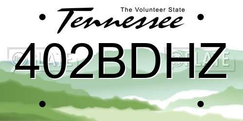 402BDHZ Tennessee License Plate