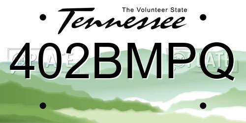 402BMPQ Tennessee License Plate