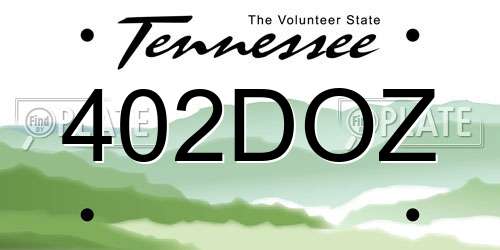402DOZ Tennessee License Plate