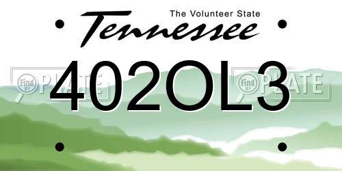 402OL3 Tennessee License Plate