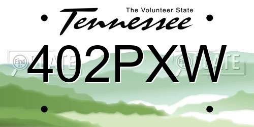 402PXW Tennessee License Plate