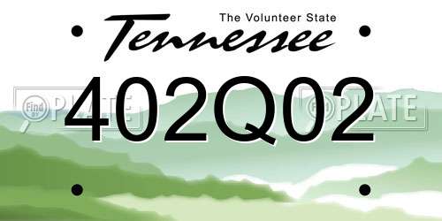 402Q02 Tennessee License Plate