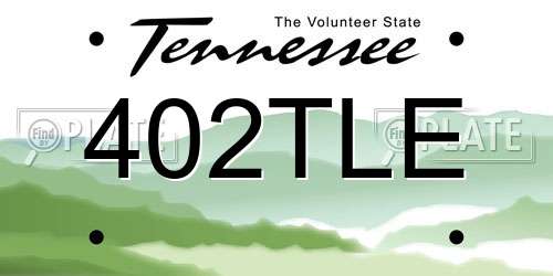 402TLE Tennessee License Plate