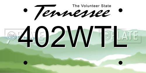 402WTL Tennessee License Plate