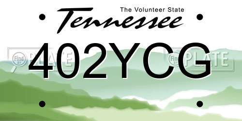 402YCG Tennessee License Plate