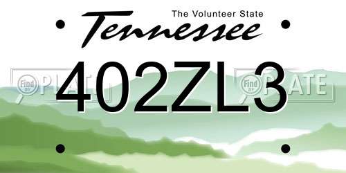 402ZL3 Tennessee License Plate