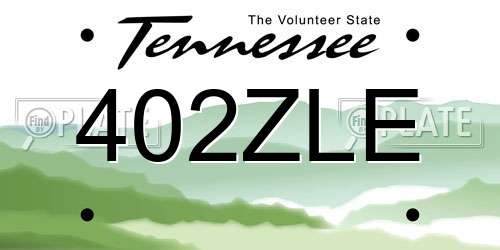 402ZLE Tennessee License Plate