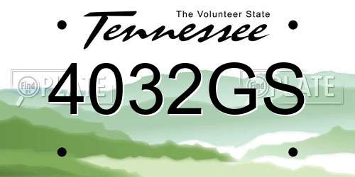 4032GS Tennessee License Plate