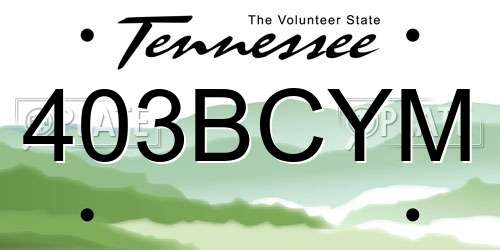 403BCYM Tennessee License Plate