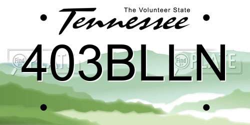 403BLLN Tennessee License Plate