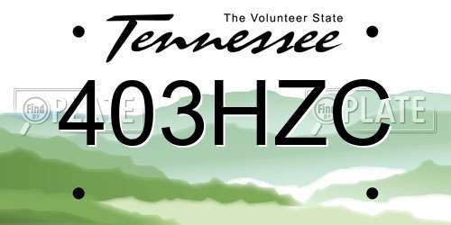 403HZC Tennessee License Plate