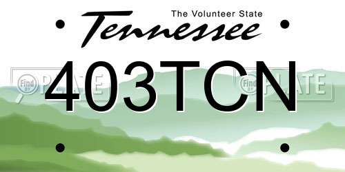 403TCN Tennessee License Plate