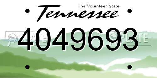 4049693 Tennessee License Plate