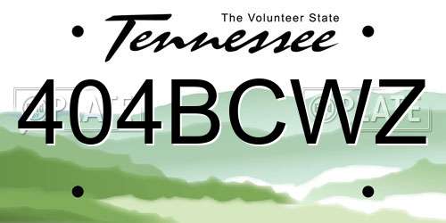 404BCWZ Tennessee License Plate