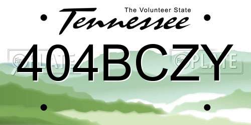 404BCZY Tennessee License Plate