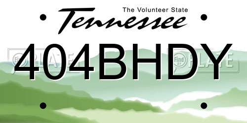 404BHDY Tennessee License Plate
