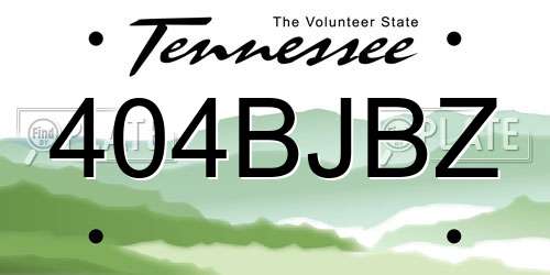 404BJBZ Tennessee License Plate