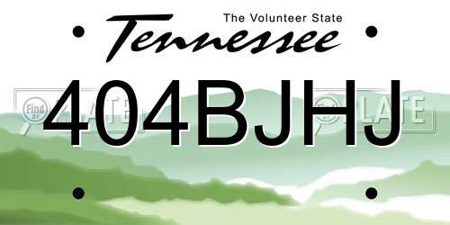 404BJHJ Tennessee License Plate
