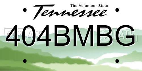404BMBG Tennessee License Plate