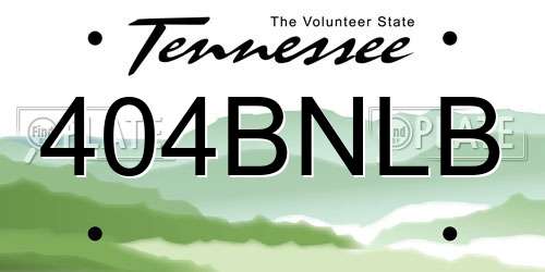 404BNLB Tennessee License Plate