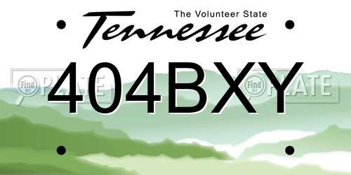 404BXY Tennessee License Plate