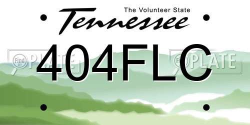 404FLC Tennessee License Plate