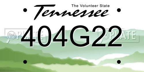 404G22 Tennessee License Plate