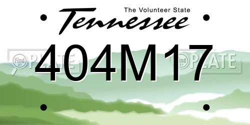 404M17 Tennessee License Plate