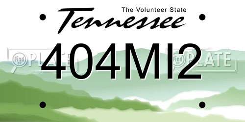 404MI2 Tennessee License Plate