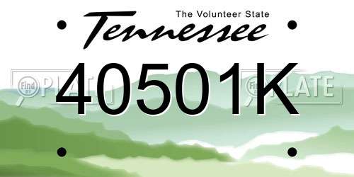 40501K Tennessee License Plate