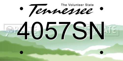4057SN Tennessee License Plate