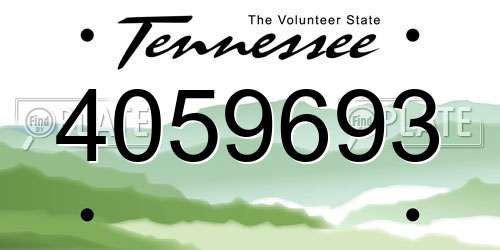 4059693 Tennessee License Plate