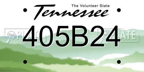 405B24 Tennessee License Plate