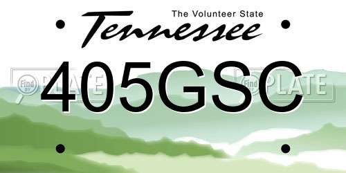 405GSC Tennessee License Plate