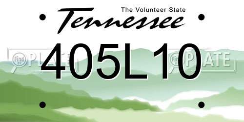 405L10 Tennessee License Plate