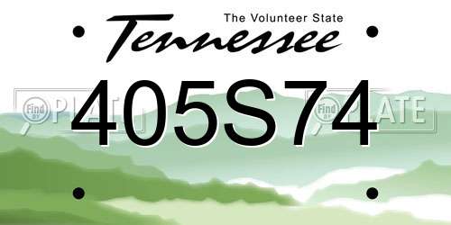 405S74 Tennessee License Plate