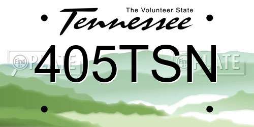 405TSN Tennessee License Plate