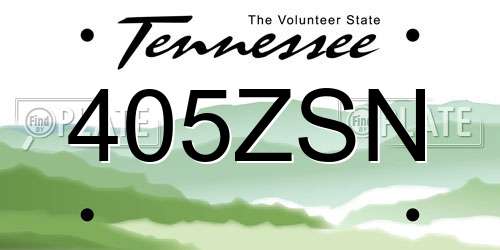 405ZSN Tennessee License Plate