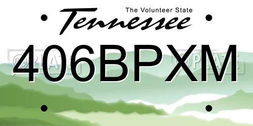 406BPXM Tennessee License Plate