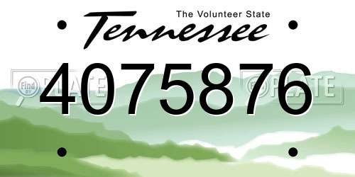 4075876 Tennessee License Plate