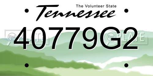 40779G2 Tennessee License Plate