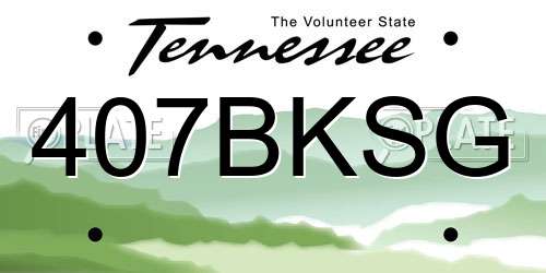 407BKSG Tennessee License Plate
