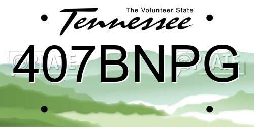 407BNPG Tennessee License Plate