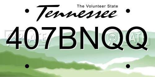 407BNQQ Tennessee License Plate