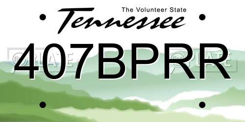 407BPRR Tennessee License Plate