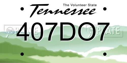 407DO7 Tennessee License Plate